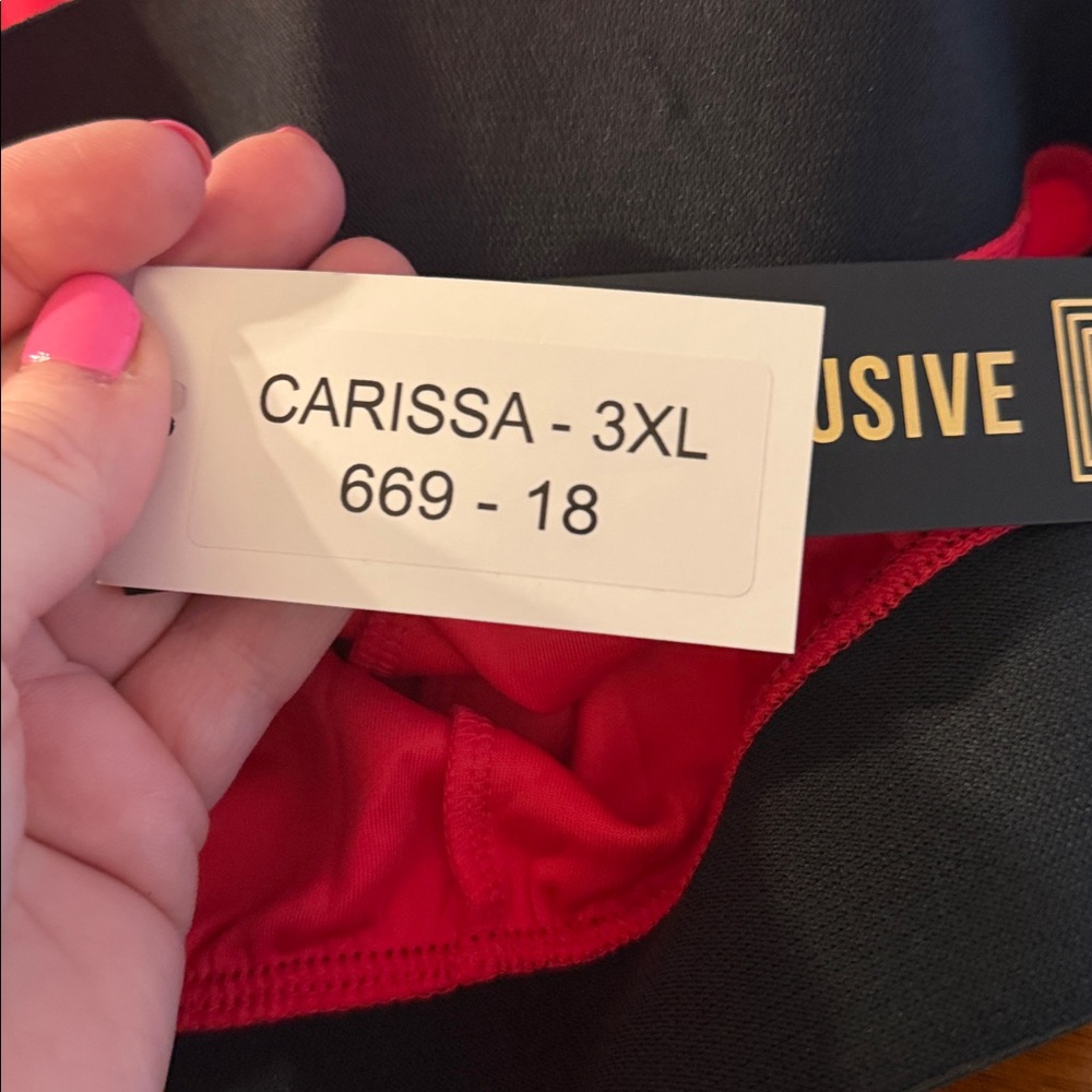 LulaRoe ladies NWT Carissa Wide Leg Trouser. Size 3XL. Pink with black waistband - Picture 7 of 9